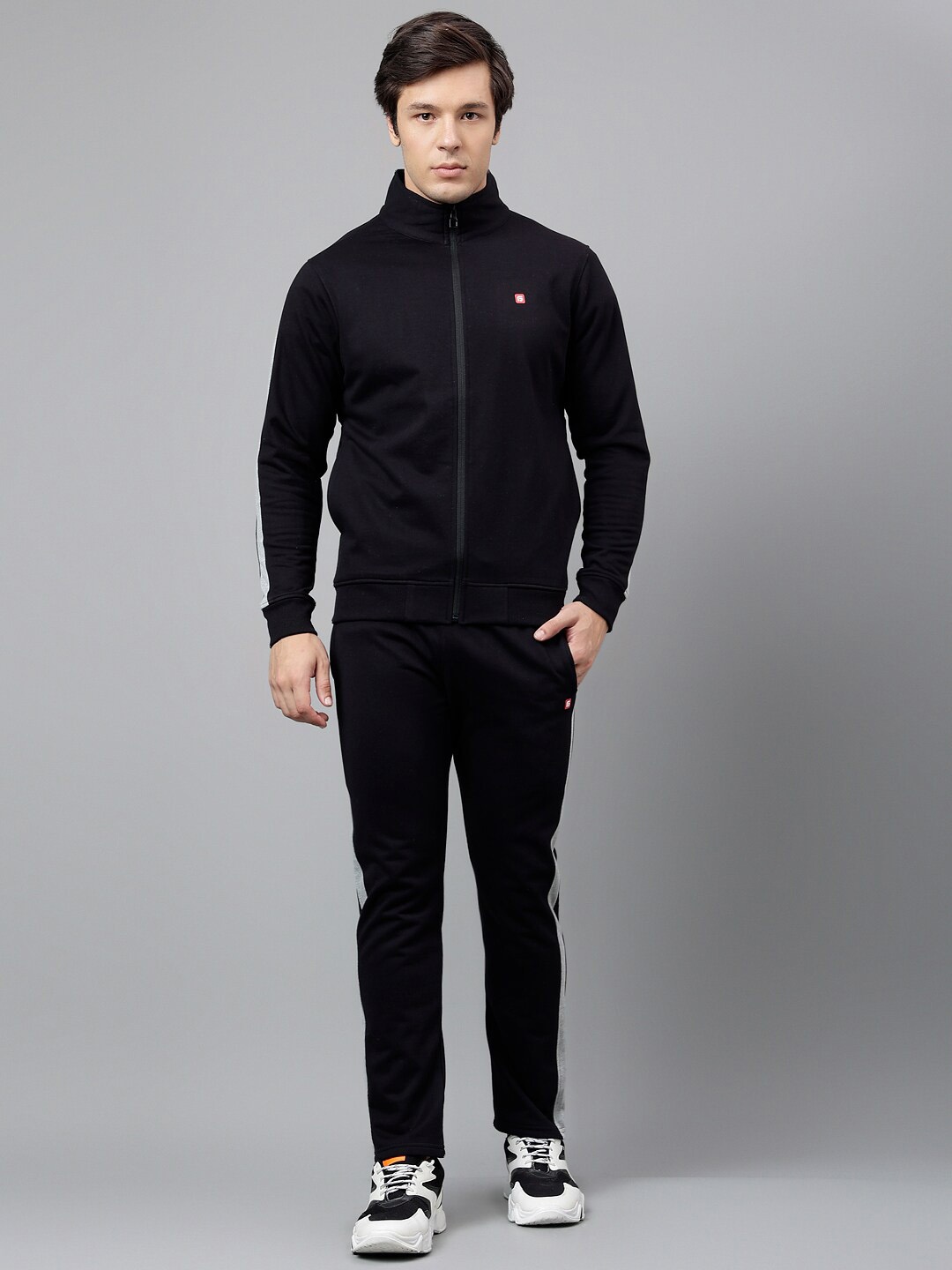 

FCK GOLD Mock Collar Long Sleeves Tracksuit, Black