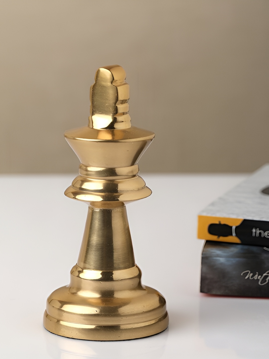

Decor de Maison Gold Toned Chess King Large Showpiece