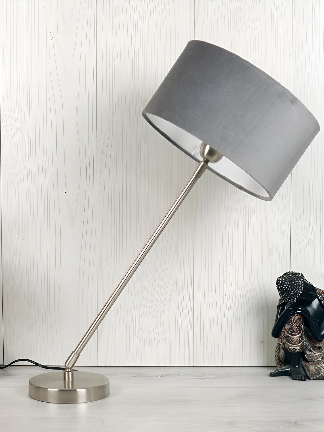 Decor de Maison Grey Aluminium Cylindrical Table Lamp