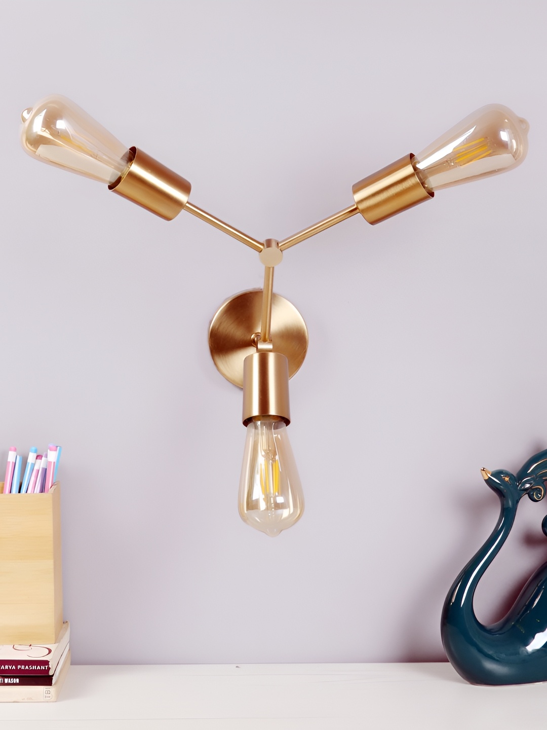 

Decor de Maison Gold-Toned Aluminium Abstract Shaped Wall Lamp