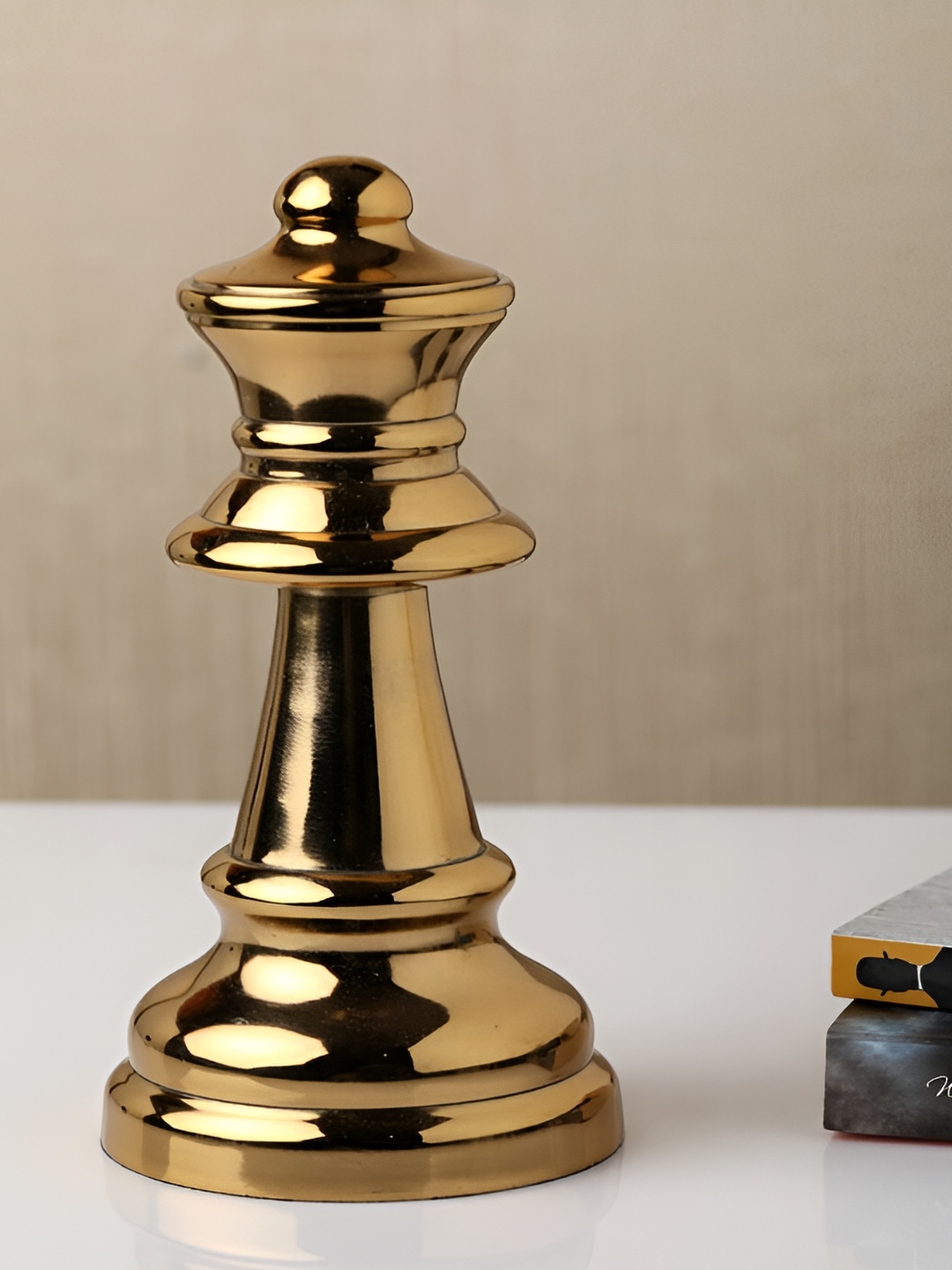 

Decor de Maison Gold Toned Chess Queen Medium Showpiece