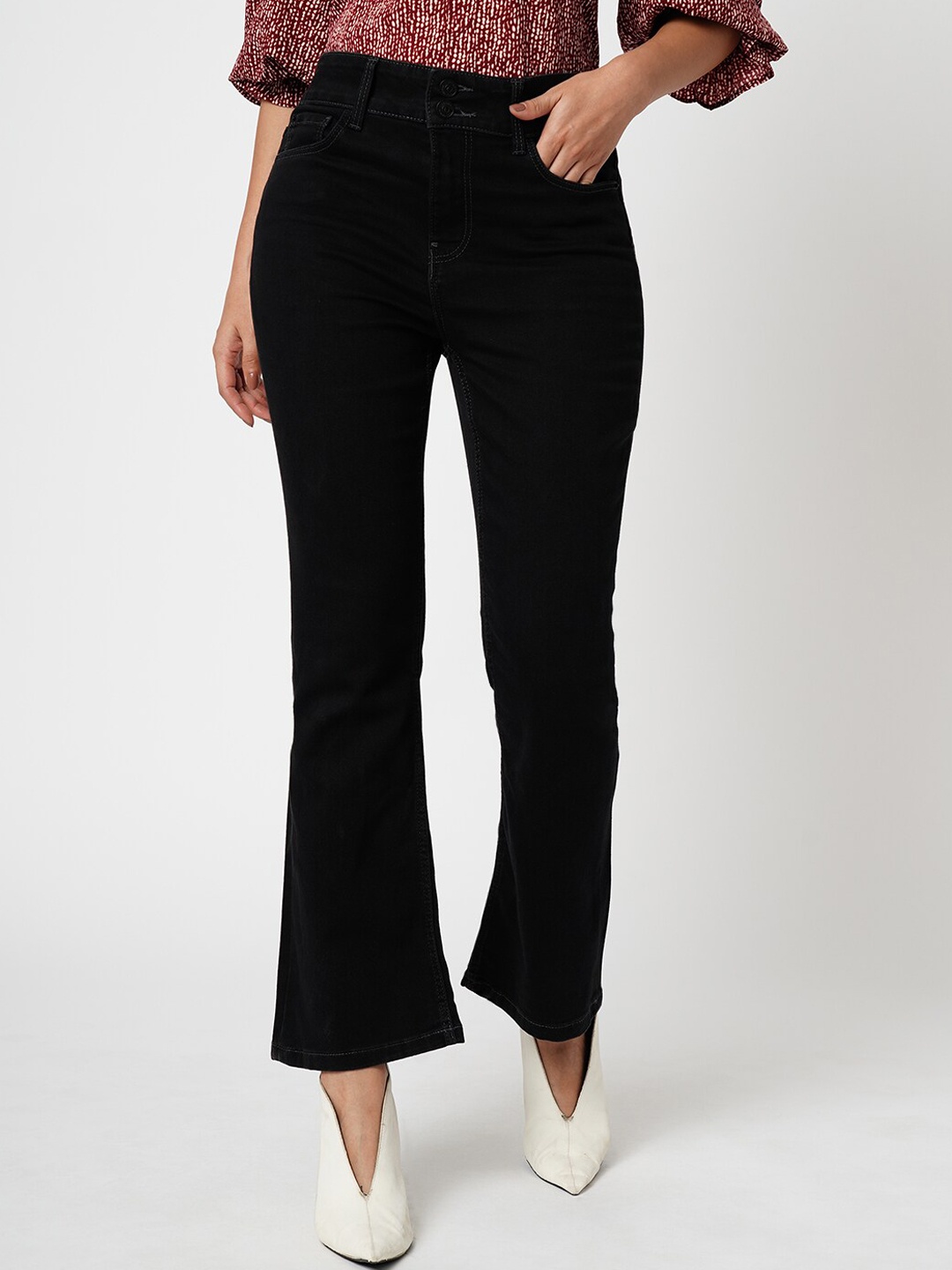 

Vero Moda Women Bootcut High Rise Stretchable Jeans, Grey