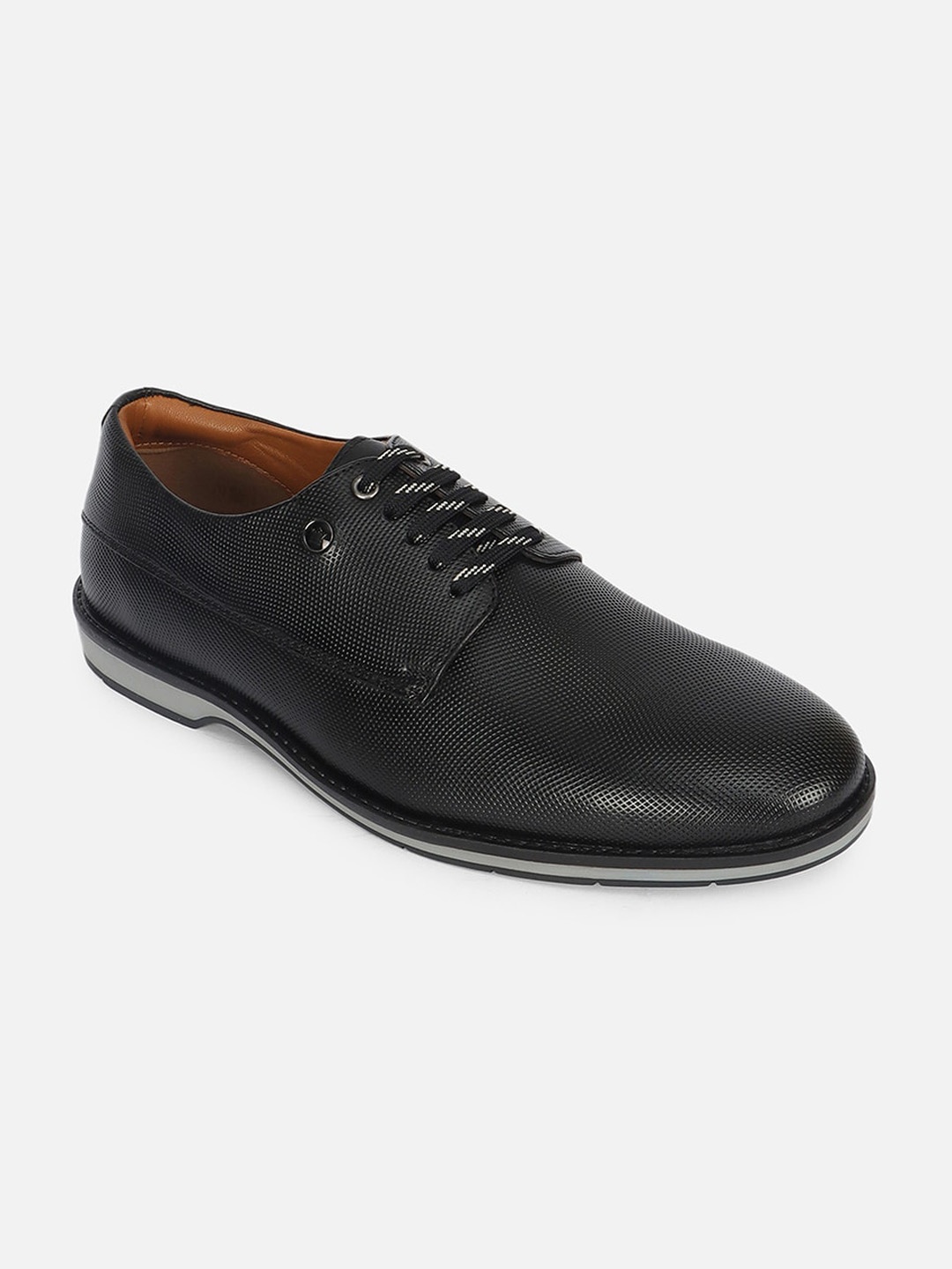 

Louis Philippe Sport Men Textured Lace-Up Derbys, Black