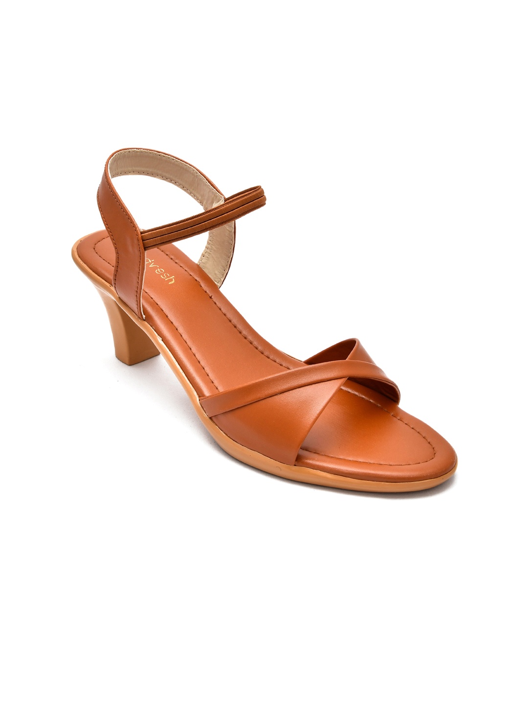 

Padvesh Open Toe Block Heels With Backstrap, Tan