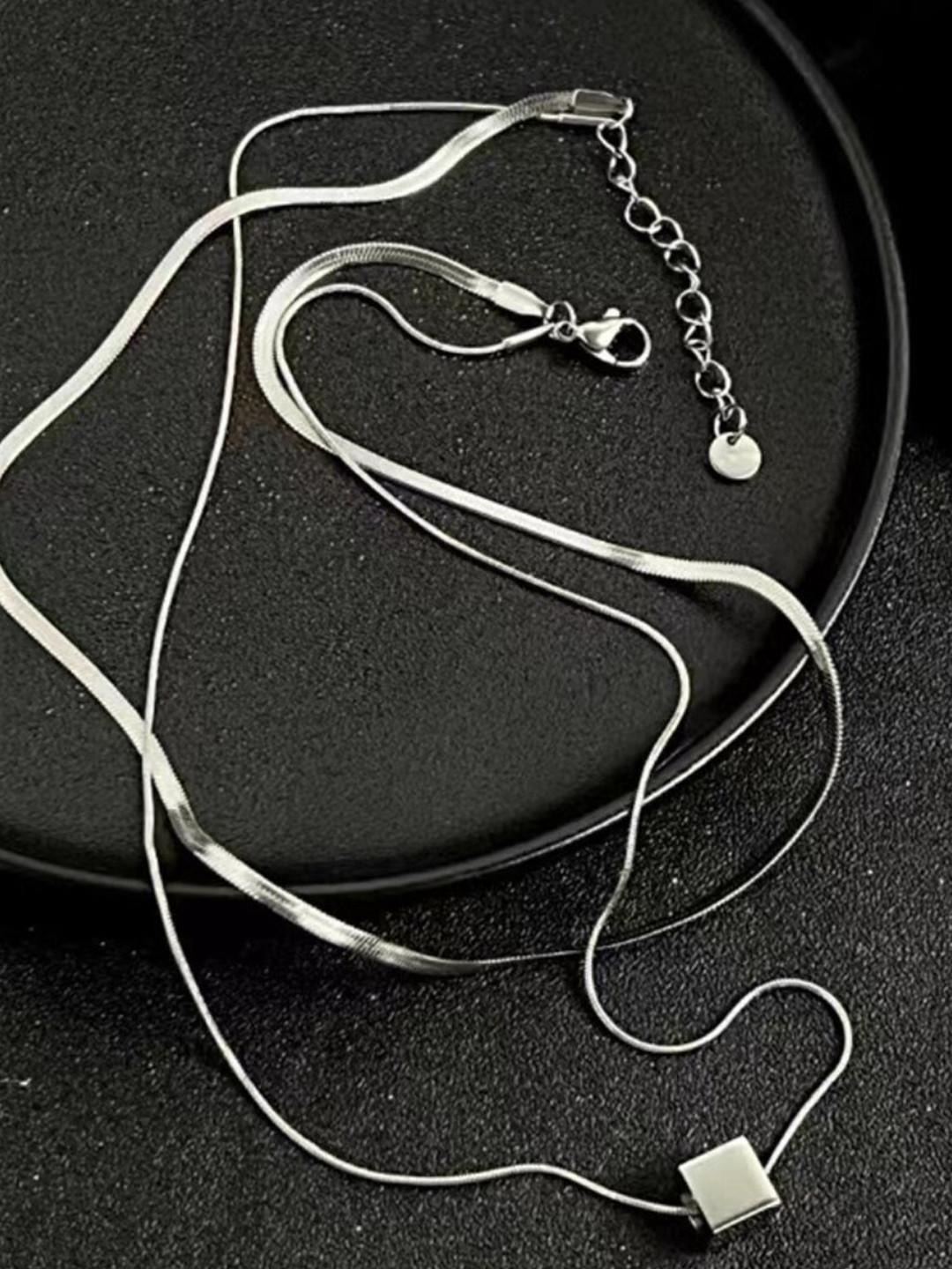 

WROGN Men Stainless Steel Layered Chain, Silver