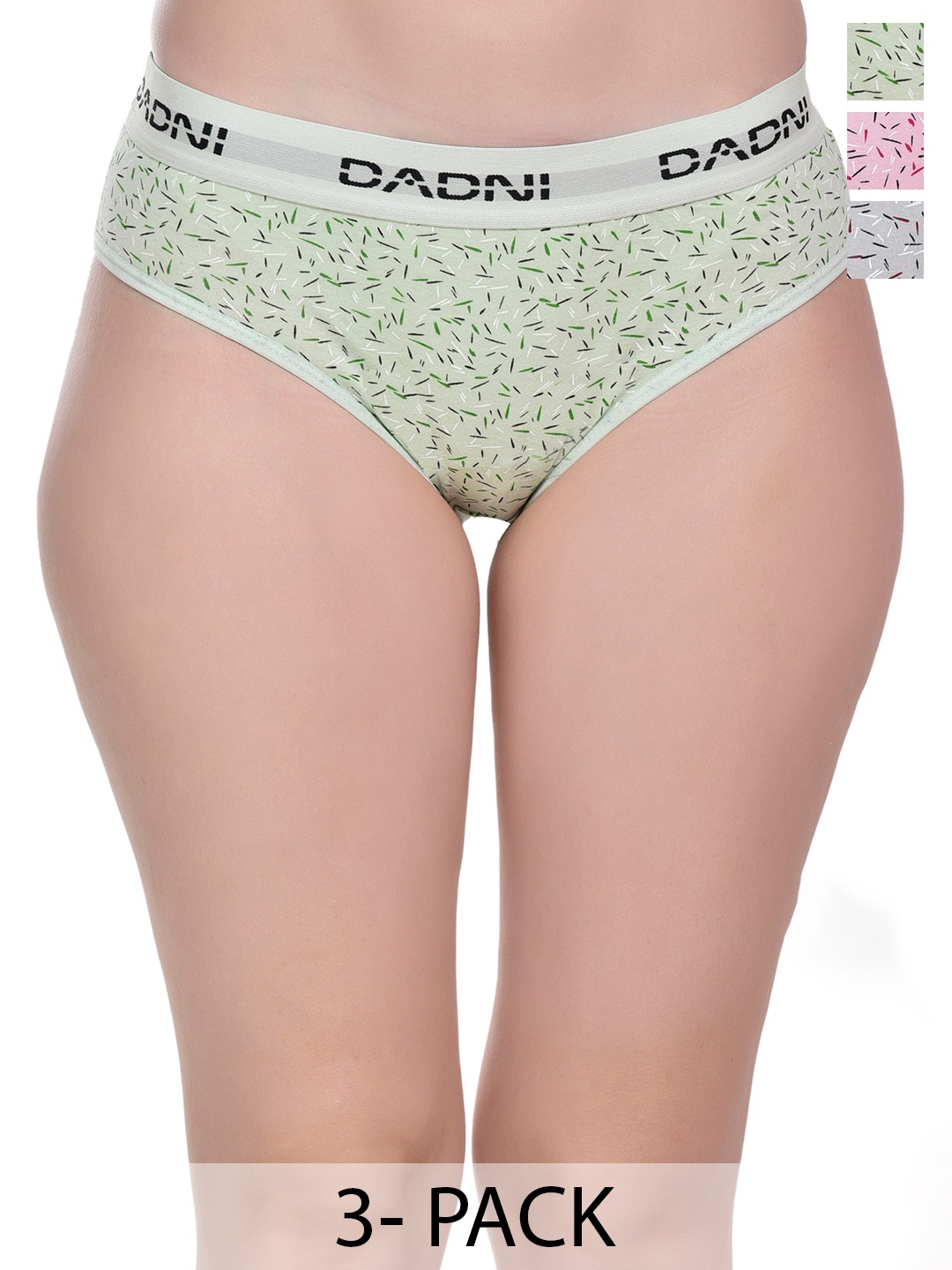 

DADNI FASHION Pack Of 2 Floral Printed Label Free Cotton Hipster Briefs, Pink
