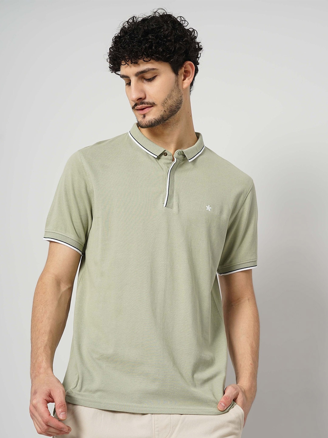 

Celio Polo Collar Short Sleeves Cotton T-shirt, Green