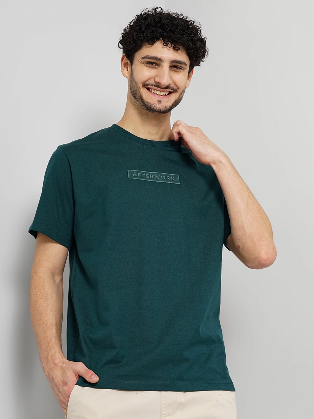 

Celio Round Neck Short Sleeves Cotton T-shirt, Green