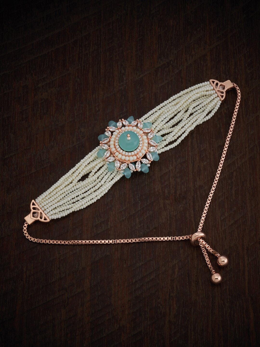 

Kushal's Fashion Jewellery Rose Gold-Plated Cubic Zirconia Armlet Bracelet