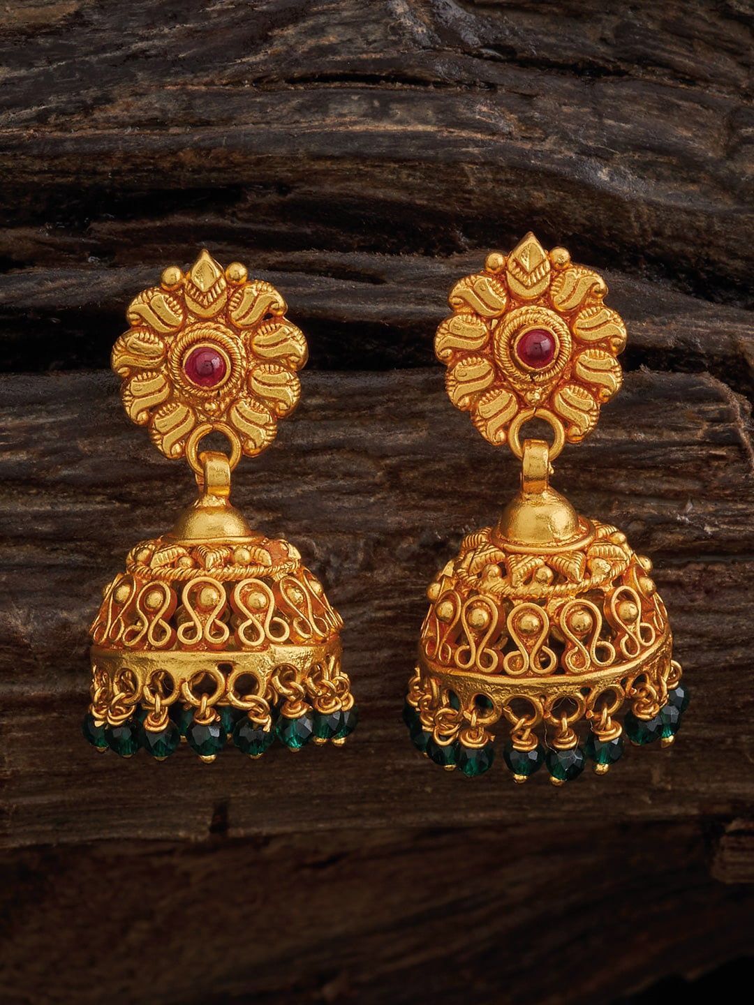 

Kushal's Fashion Jewellery Gold-Plated Classic 92.5 Pure Silver Jhumkas
