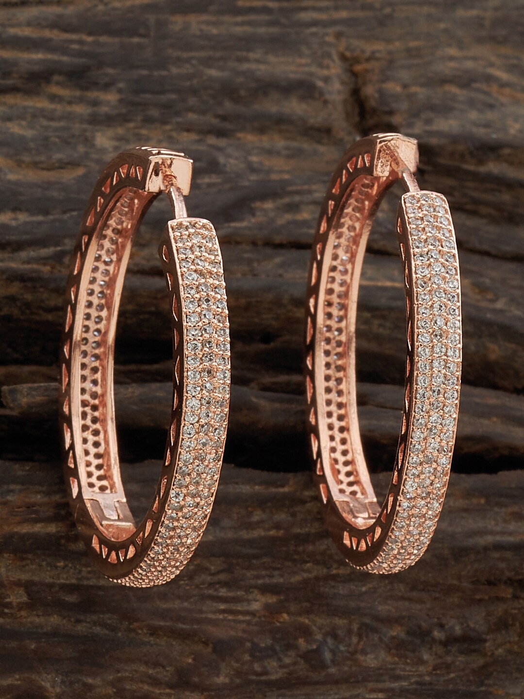 

Kushal's Fashion Jewellery Rose Gold-Plated Classic Hoop Earrings