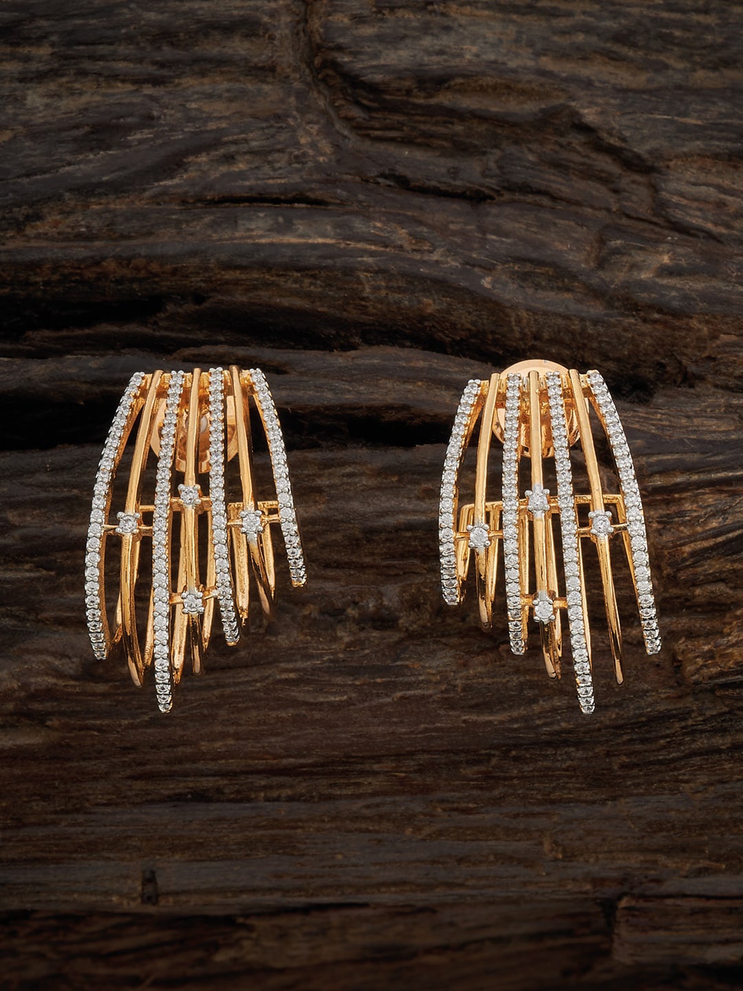 

Kushal's Fashion Jewellery Rhodium-Plated Classic Half Hoop Earrings, Silver