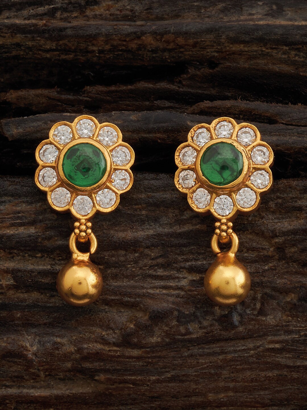 

Kushal's Fashion Jewellery 92.5 Sterling Silver Gold-Plated Drop Earrings