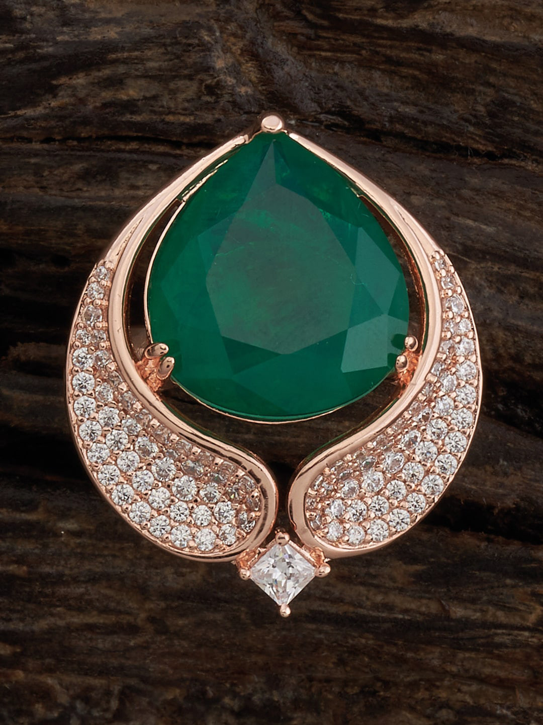 

Kushal's Fashion Jewellery Rose Gold-Plated Cubic Zirconia Studded Finger Ring