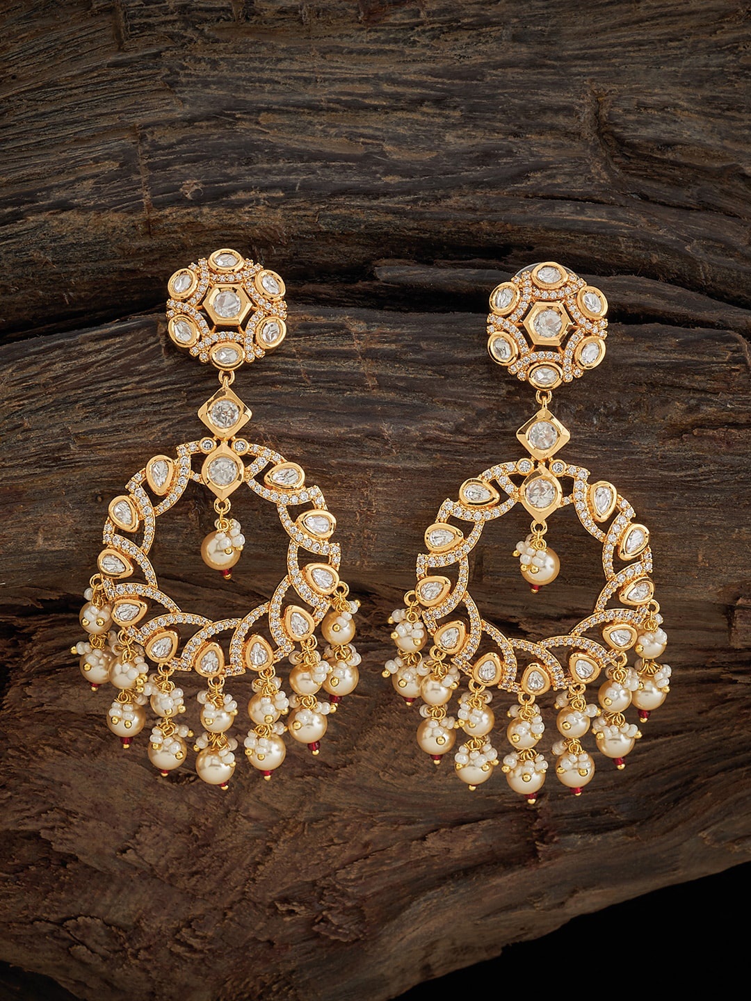 

Kushal's Fashion Jewellery Kundan Classic Drop Earrings, White