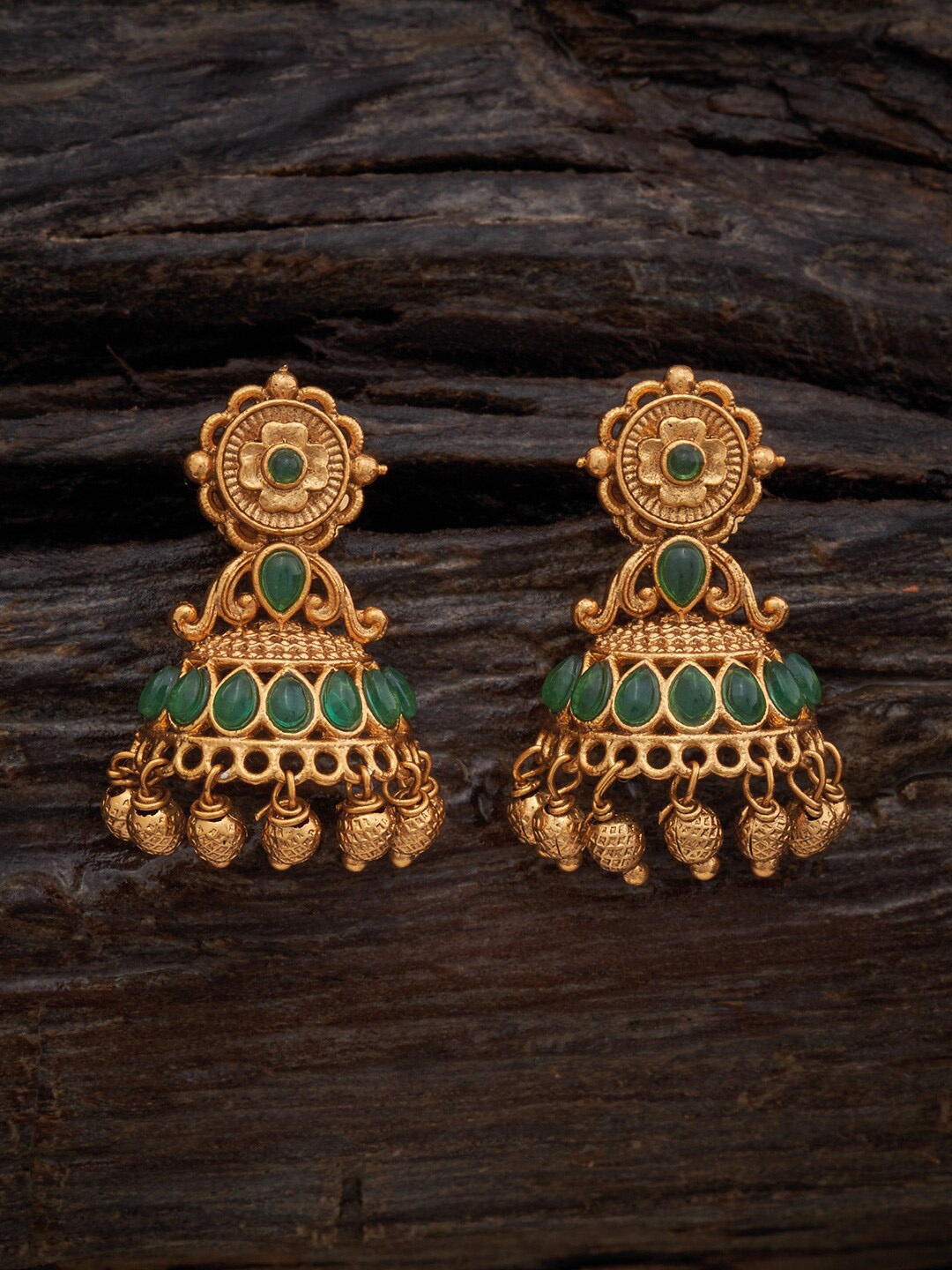 

Kushal's Fashion Jewellery Gold-Plated Classic Jhumkas