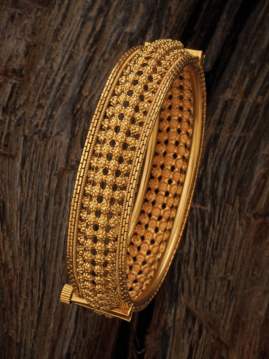 

Kushal's Fashion Jewellery Gold Plated Ethnic Antique Bangle