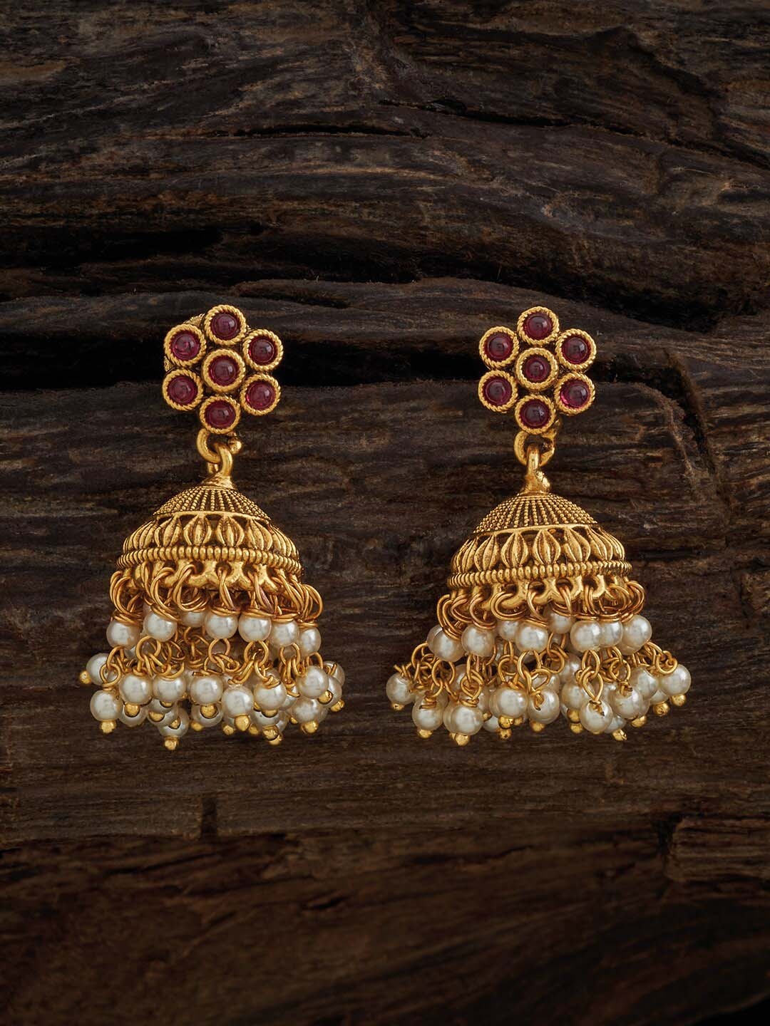 

Kushal's Fashion Jewellery Gold-Plated Classic Jhumkas