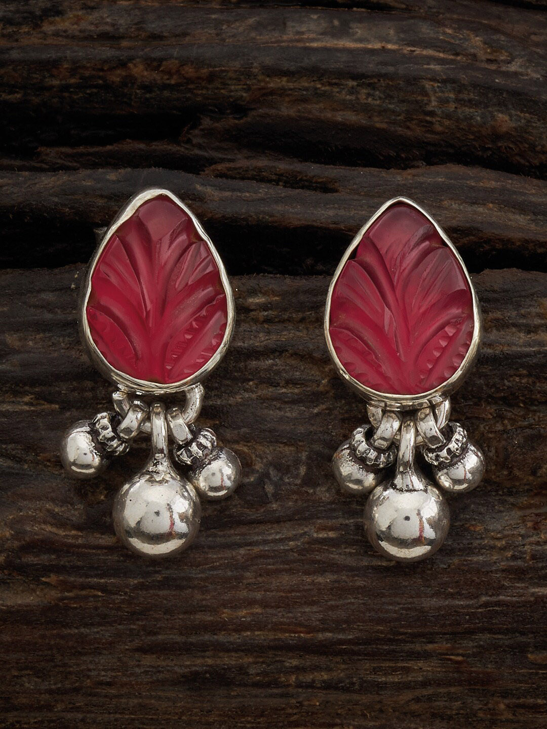 

Kushal's Fashion Jewellery Rhodium-Plated Silver Classic Studded Drop Earrings