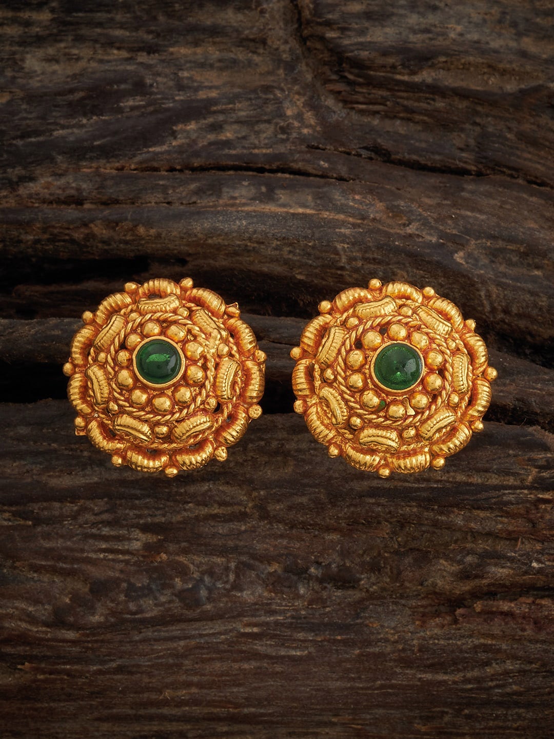 

Kushal's Fashion Jewellery Gold-Plated 92.5 Pure Silver Floral Studs Earrings