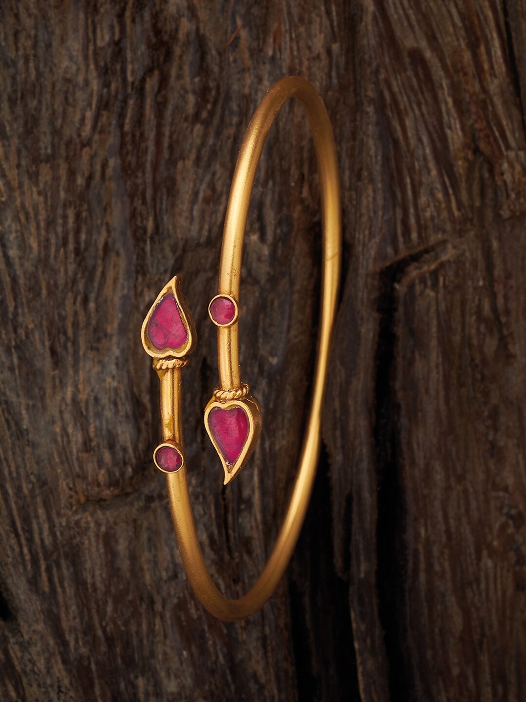 

Kushal's Fashion Jewellery Gold-Plated Antique Kada Bracelet