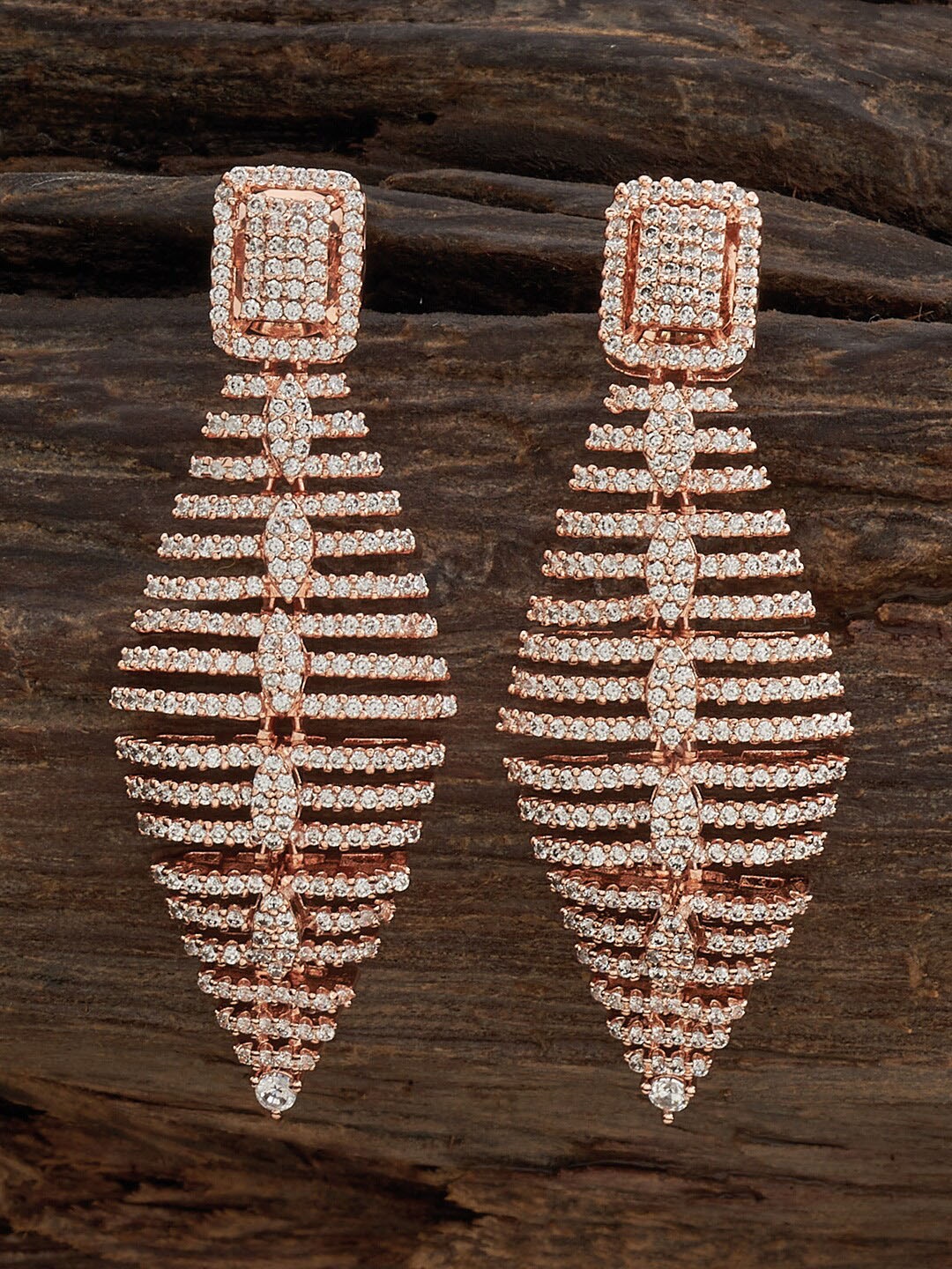 

Kushal's Fashion Jewellery Rose Gold-Plated Contemporary Drop Earrings