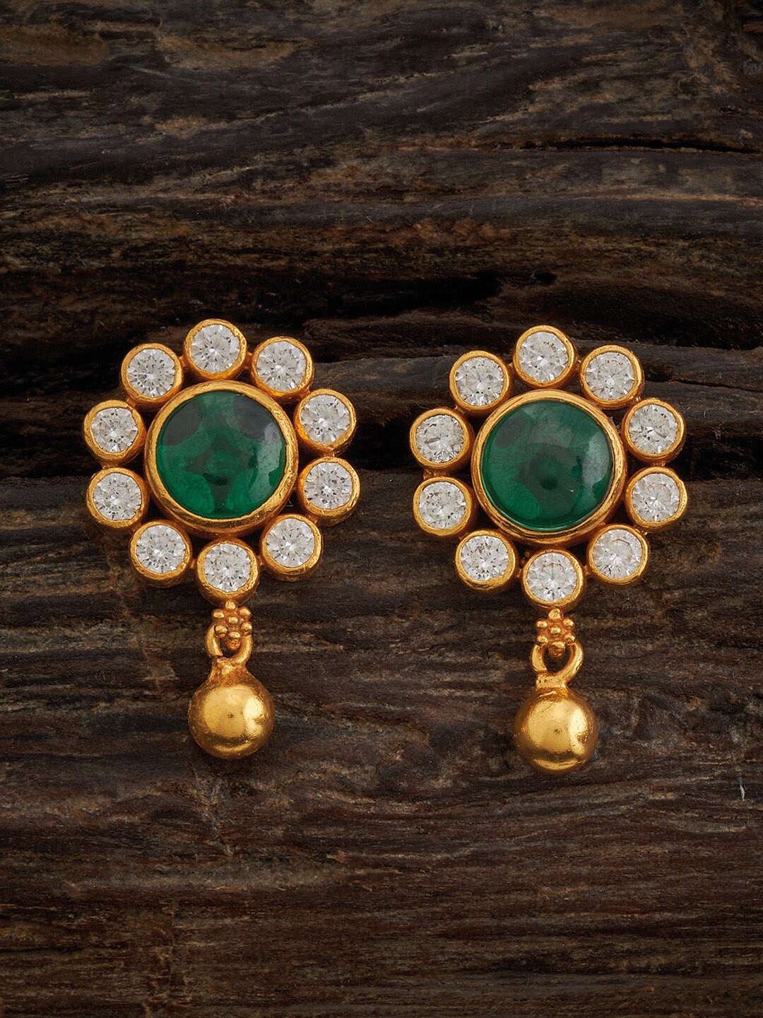 

Kushal's Fashion Jewellery 92.5 Pure Silver Gold-Plated Drop Earrings