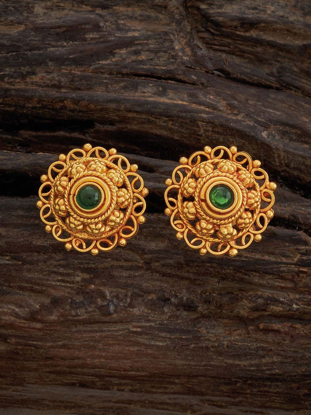 

Kushal's Fashion Jewellery Gold Plated Classic 92.5 Pure Silver Stud Earrings
