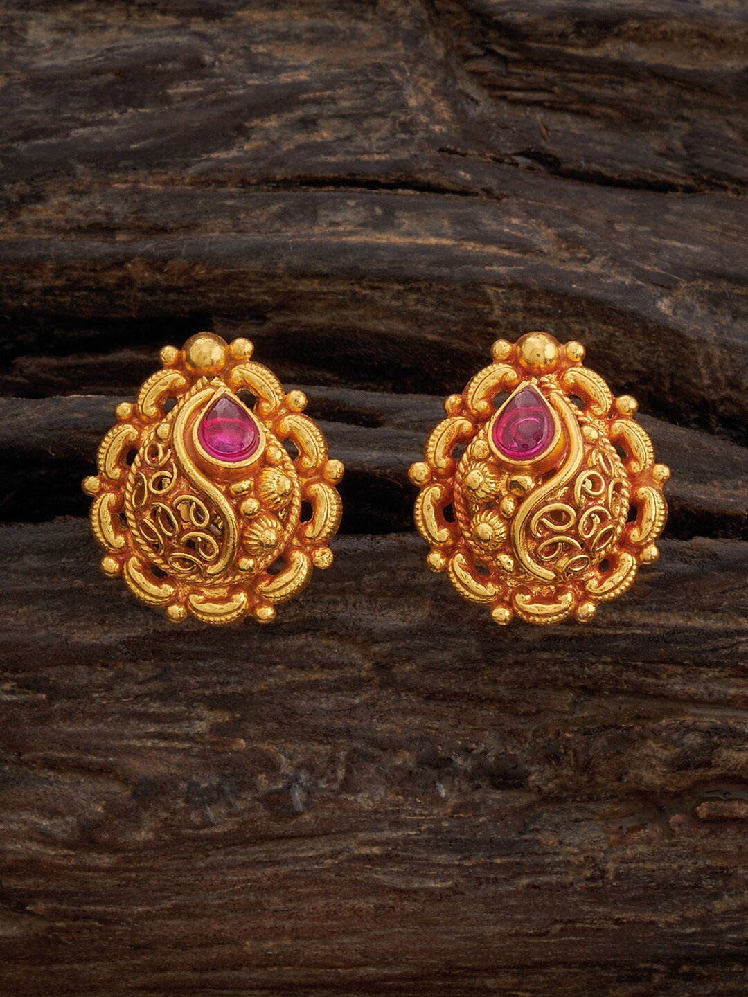 

Kushal's Fashion Jewellery Gold-Plated Classic 92.5 Pure Silver Stud Earrings