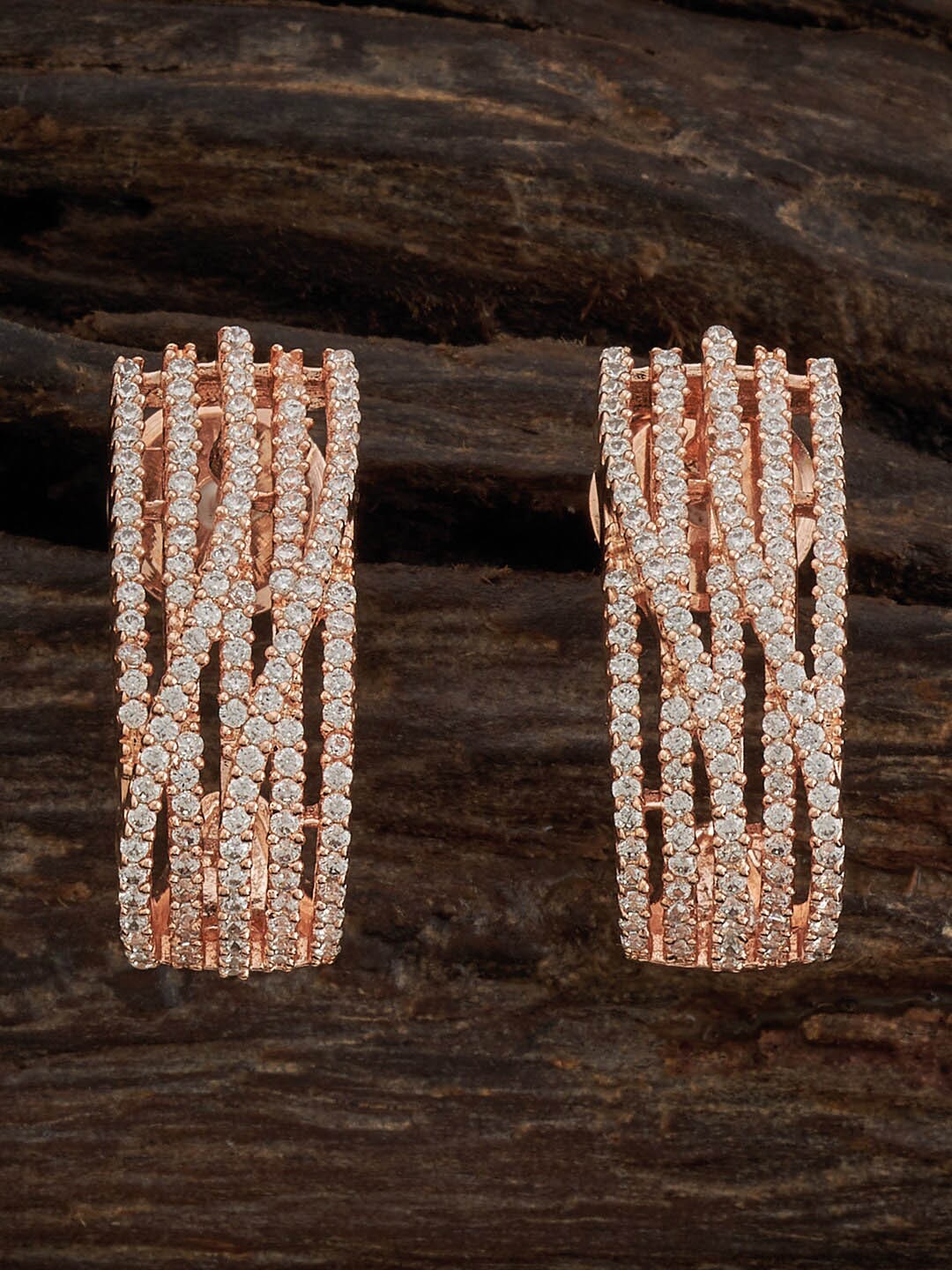 

Kushal's Fashion Jewellery Rose Gold-Plated Cubic Zirconia Classic Studs Earrings