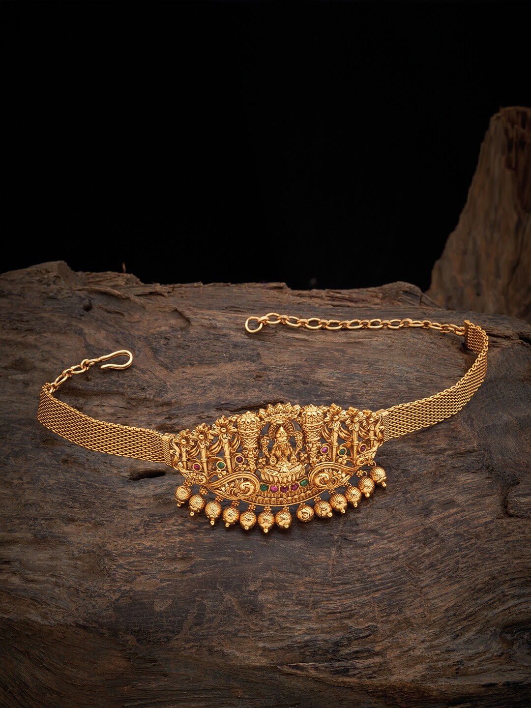 

Kushal's Fashion Jewellery Gold-Plated Stone-Studded Armlet Bracelet