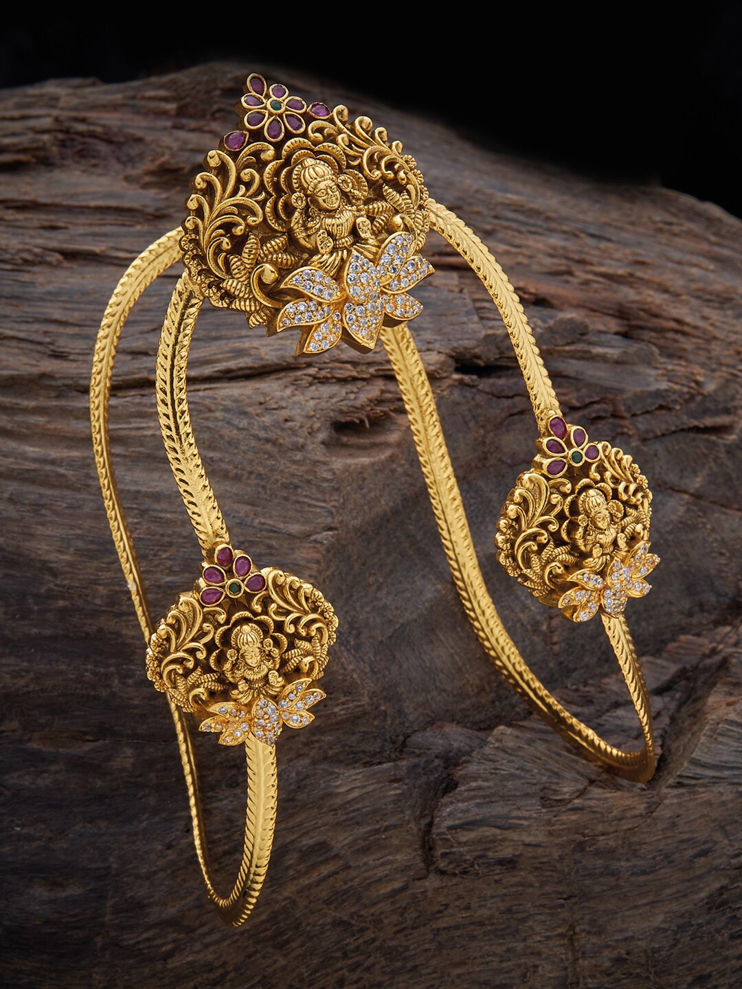 

Kushal's Fashion Jewellery Gold-Plated Cubic Zirconia Antique Armlet