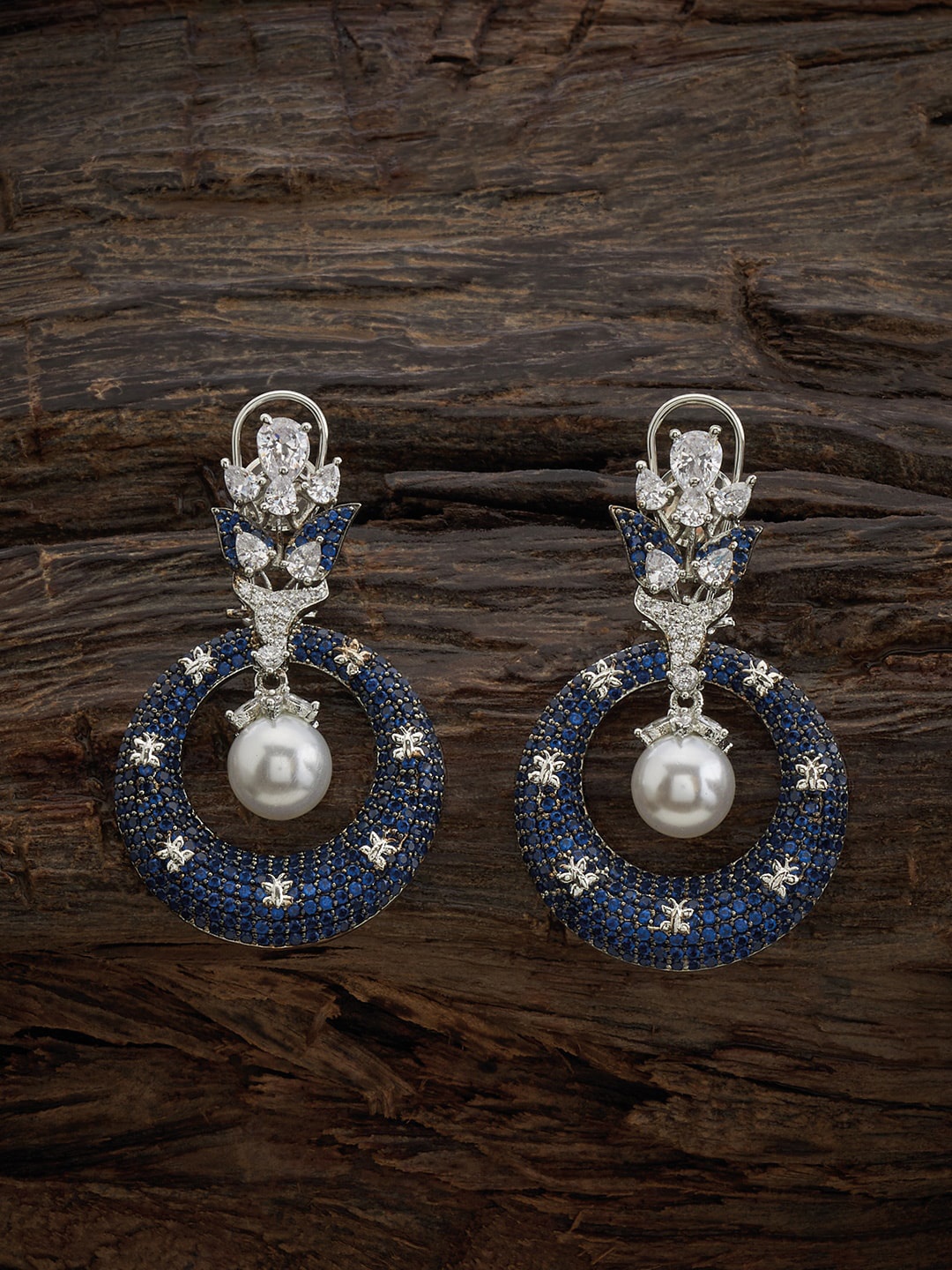 

Kushal's Fashion Jewellery Rhodium-Plated Classic Drop Earrings, Silver