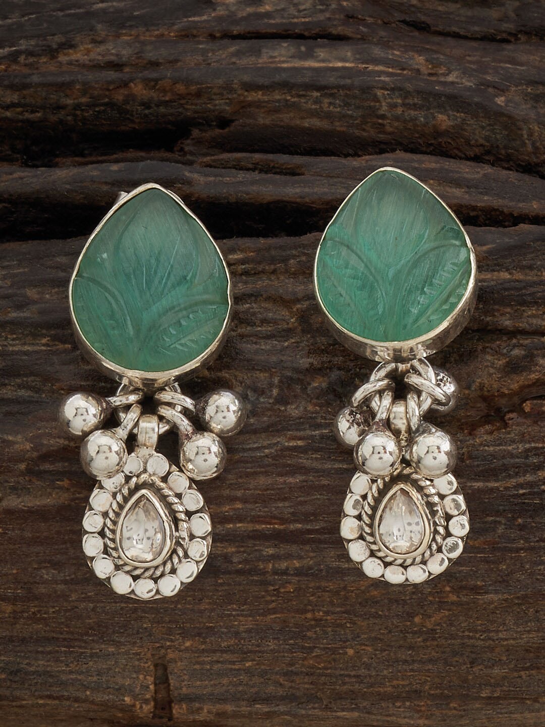 

Kushal's Fashion Jewellery 92.5 Pure Silver Rhodium-Plated Classic Drop Earrings