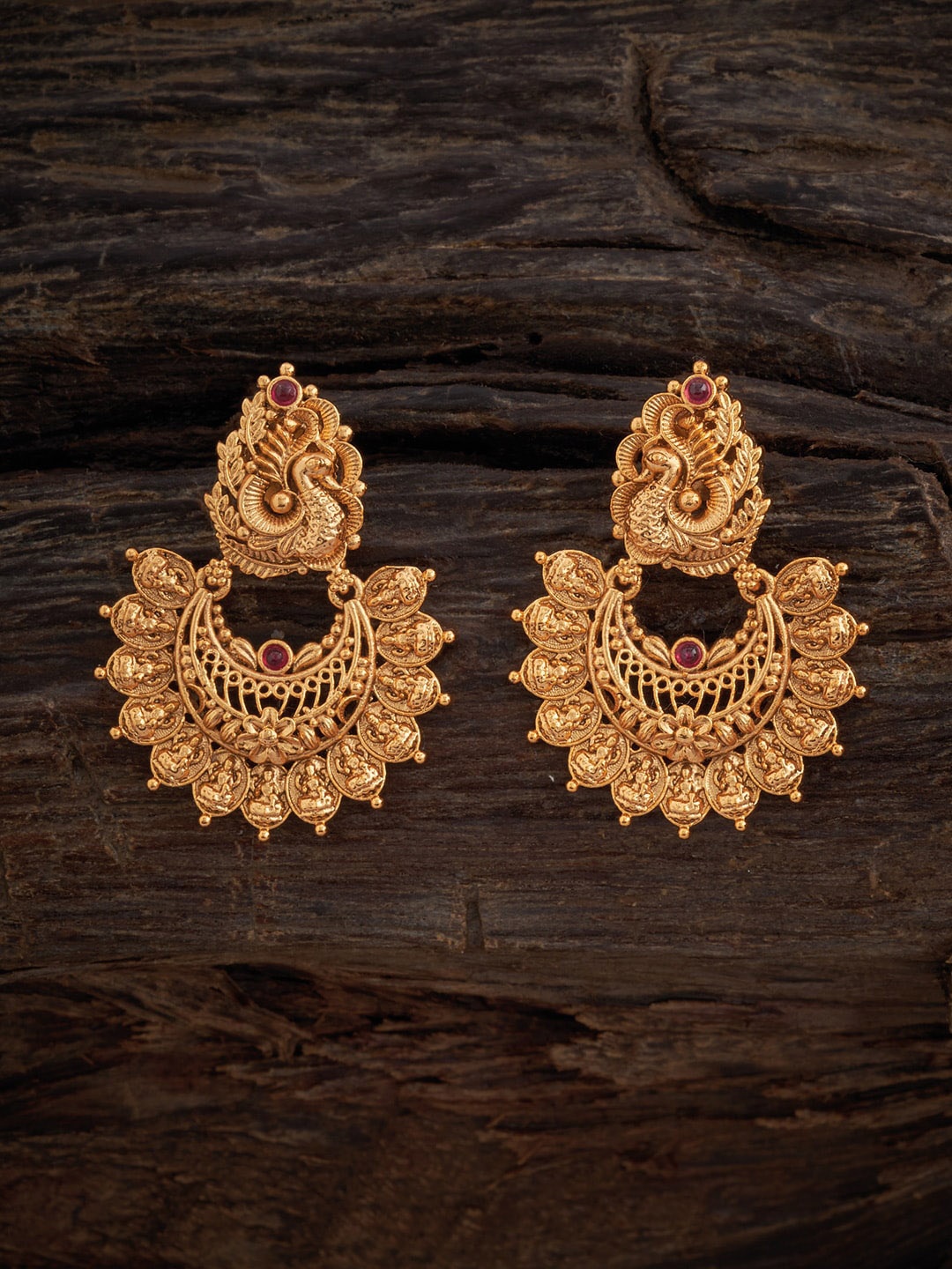 

Kushal's Fashion Jewellery Gold Plated Classic Temple Chandbalis
