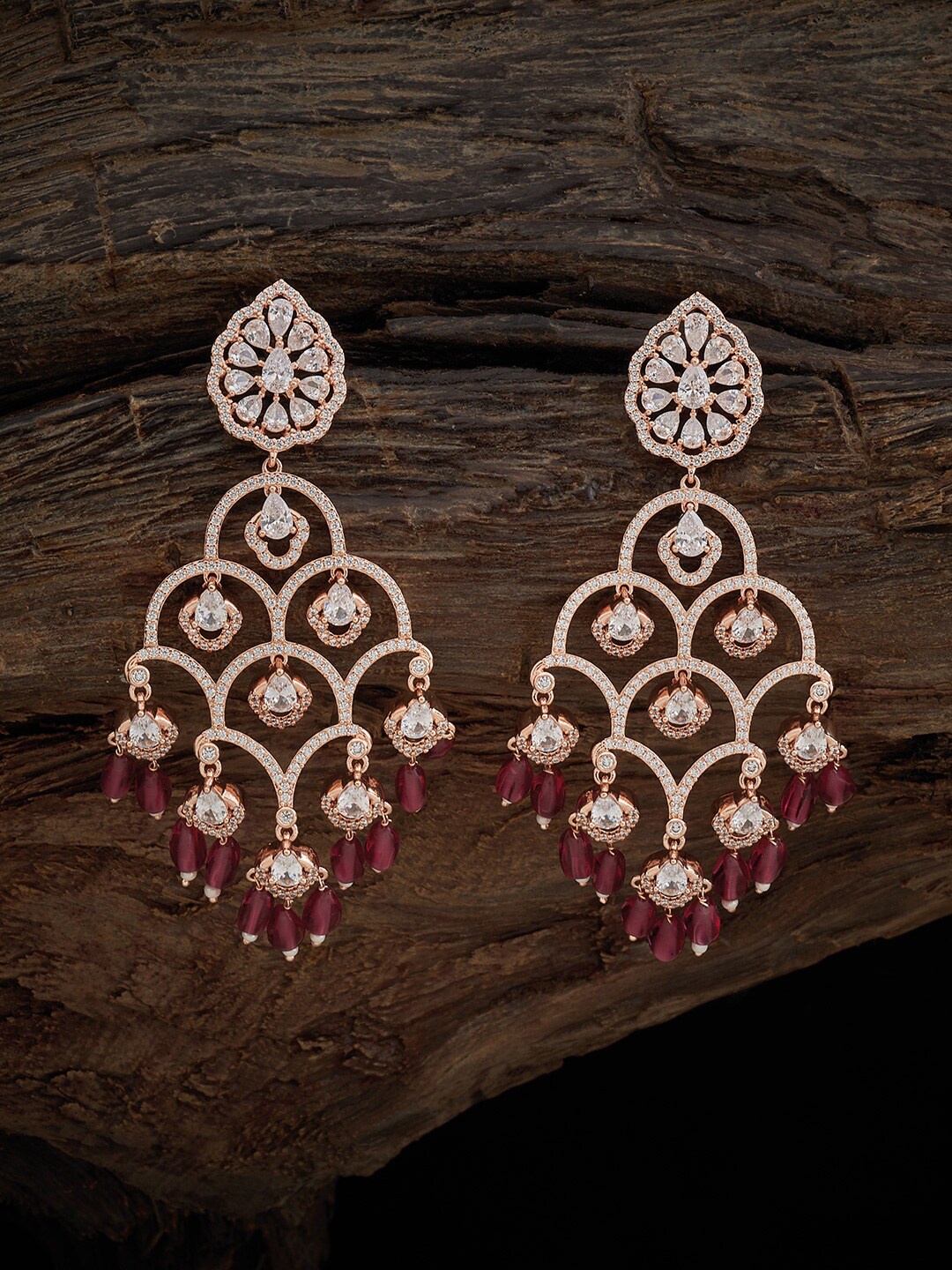 

Kushal's Fashion Jewellery Rose Gold-Plated Classic Drop Earrings