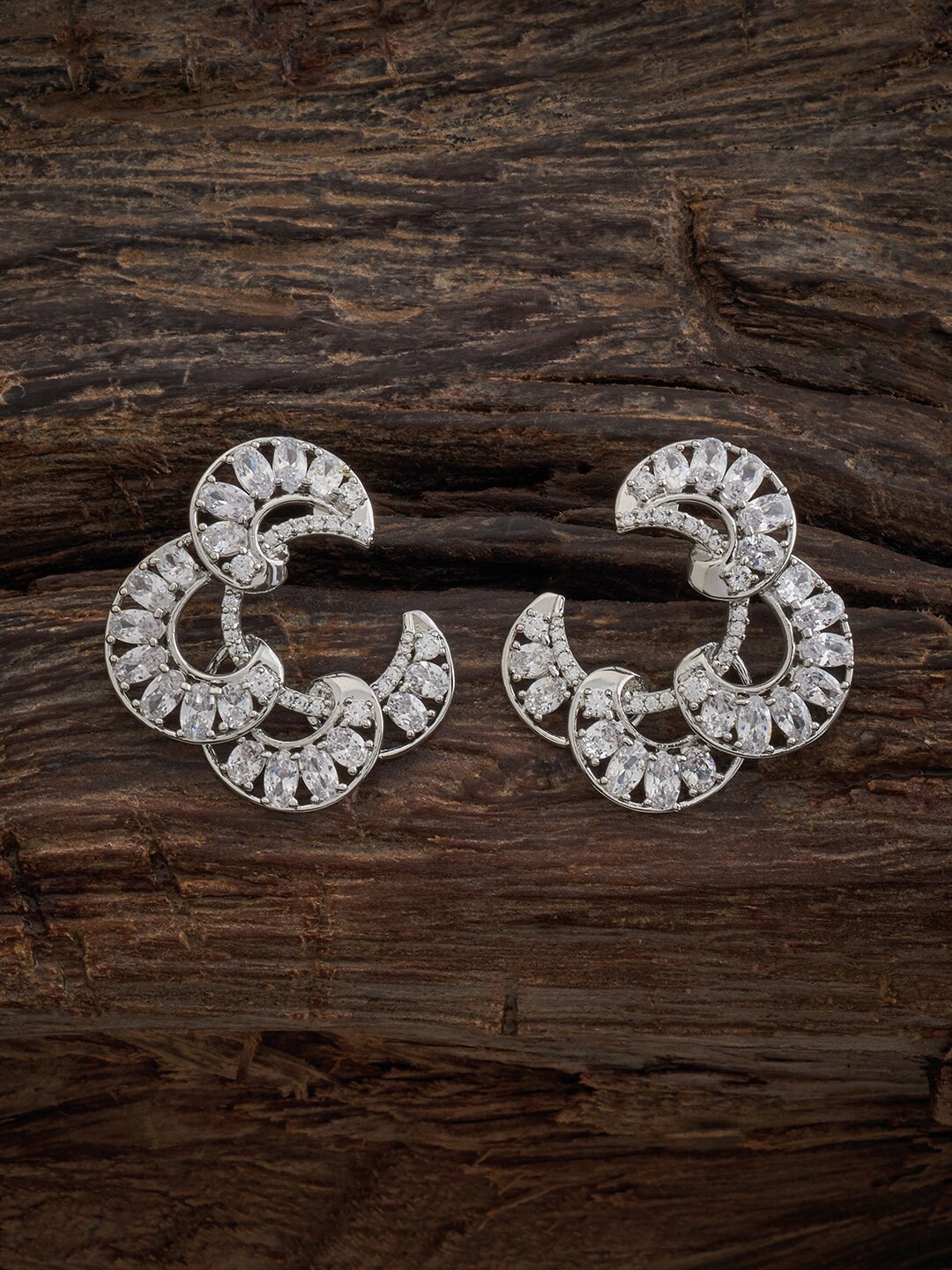 

Kushal's Fashion Jewellery Rhodium-Plated Classic Studs Earrings, Silver