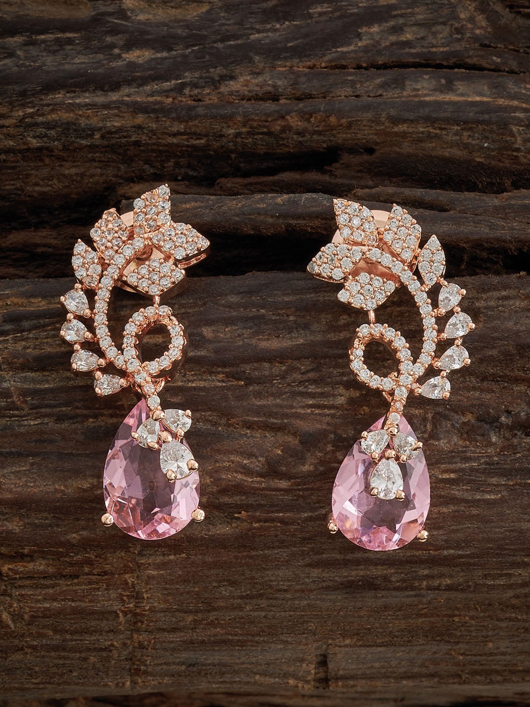 

Kushal's Fashion Jewellery Rose Gold Plated Drop Earrings