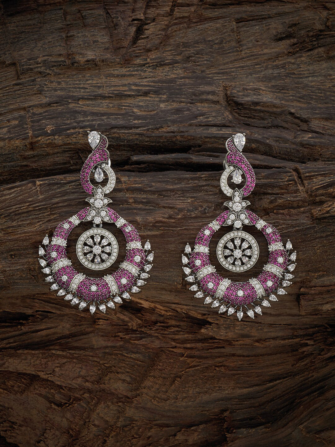 

Kushal's Fashion Jewellery Rhodium-Plated Classic Drop Earrings, Red