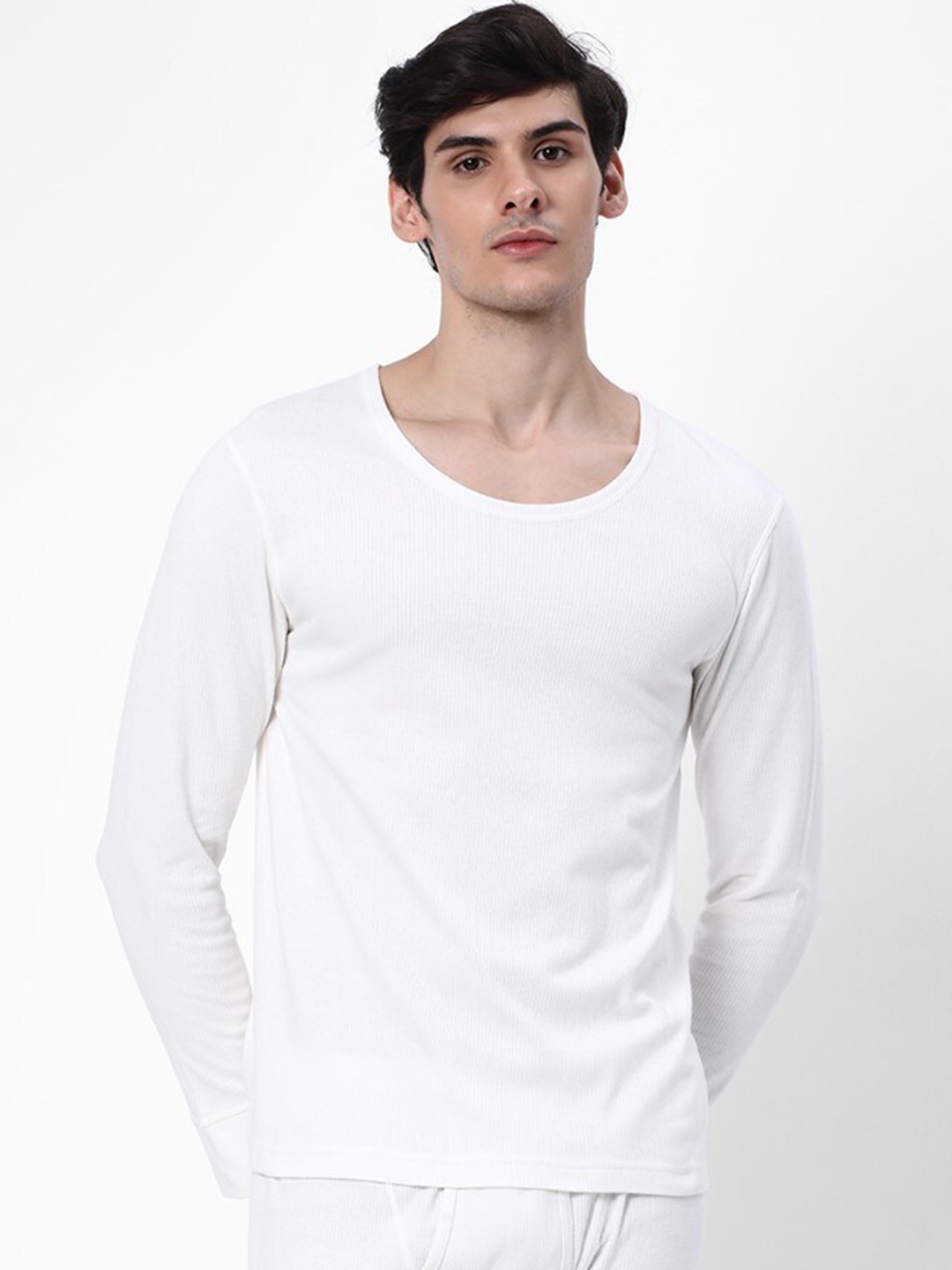 

Cotstyle Long Sleeves Cotton Thermal Top, Off white