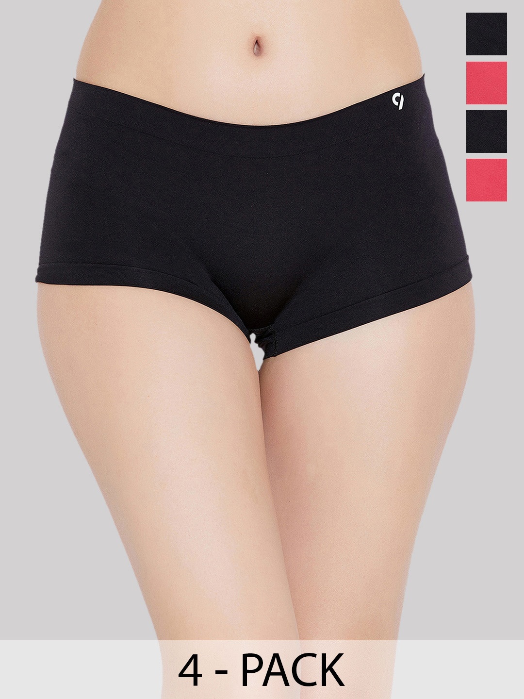

C9 AIRWEAR Seamless Pack Of 4 Boy Shorts Briefs, Black