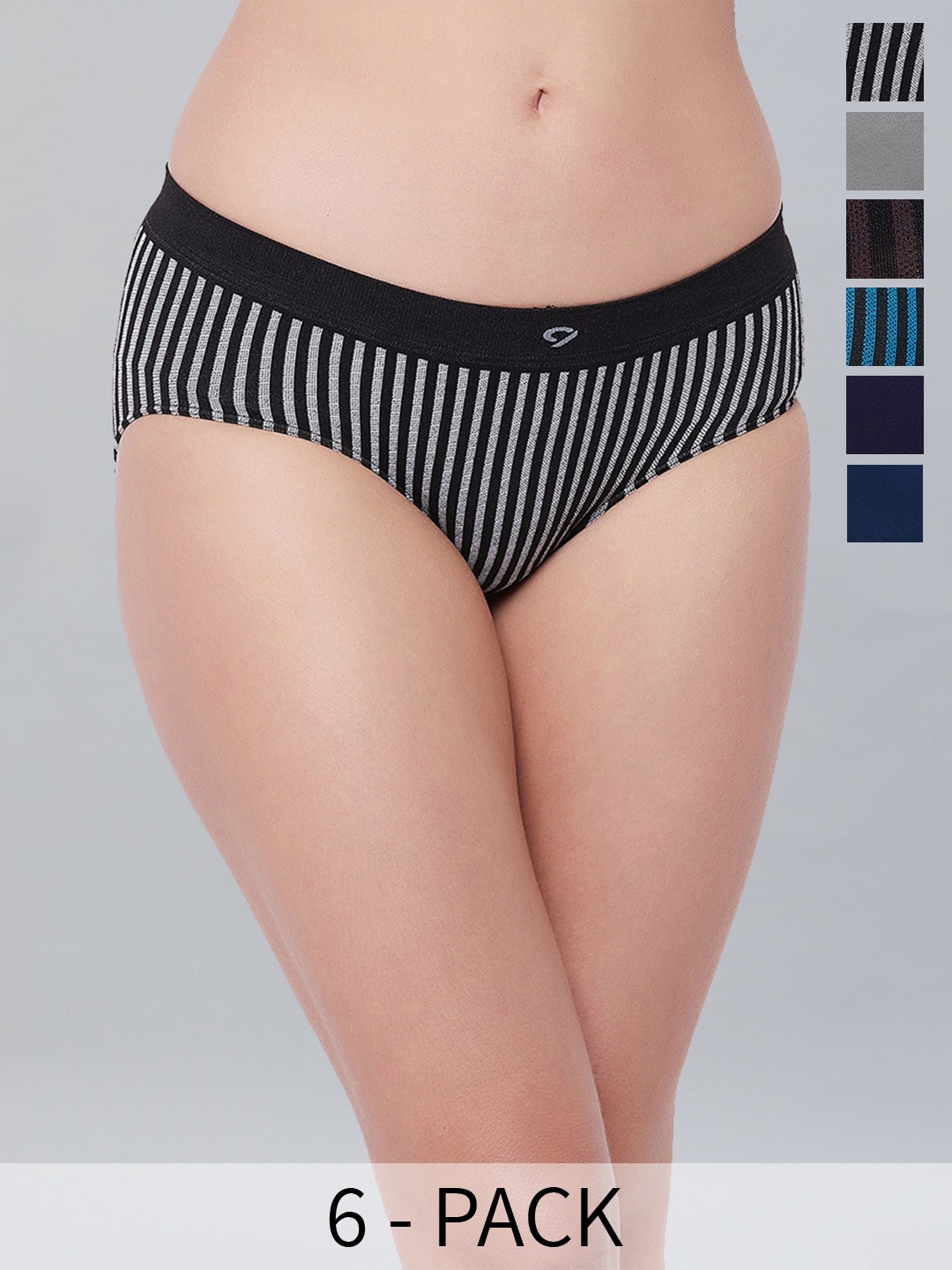 

C9 AIRWEAR Pack Of 6 Striped Seamless 4-Way Stretch Basic Briefs, Blue