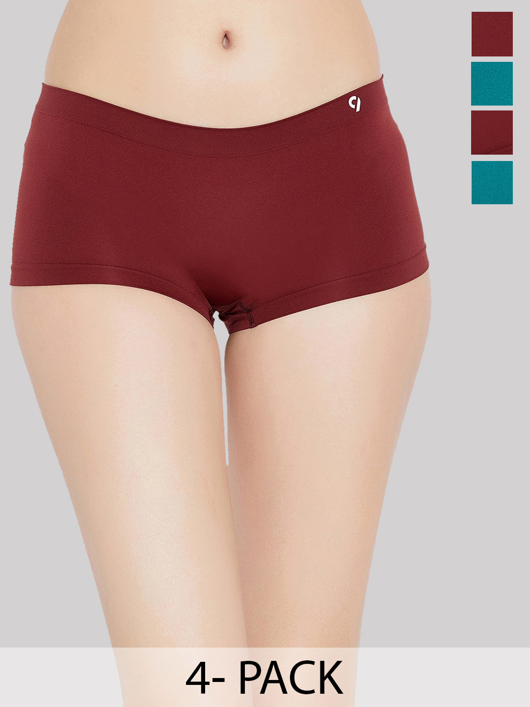 

C9 AIRWEAR Pack of 4 Seamless Flexifit Boy Shorts Briefs, Maroon