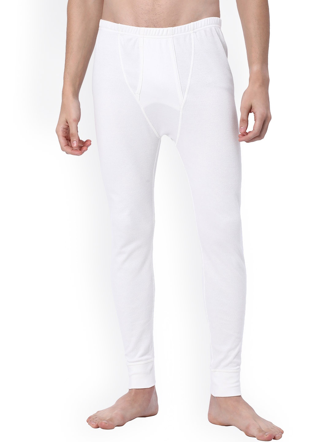 

Cotstyle Men Ribbed Thermal Bottoms, White