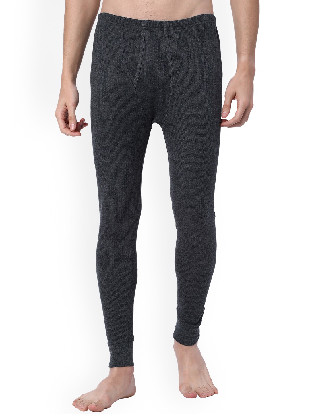 

Cotstyle Men Ribbed Thermal Bottoms, Charcoal