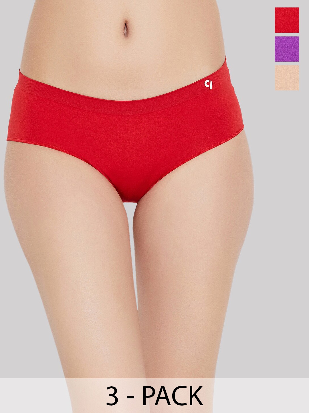 

C9 AIRWEAR Seamless Pack Of 3 Hipster Briefs, Red