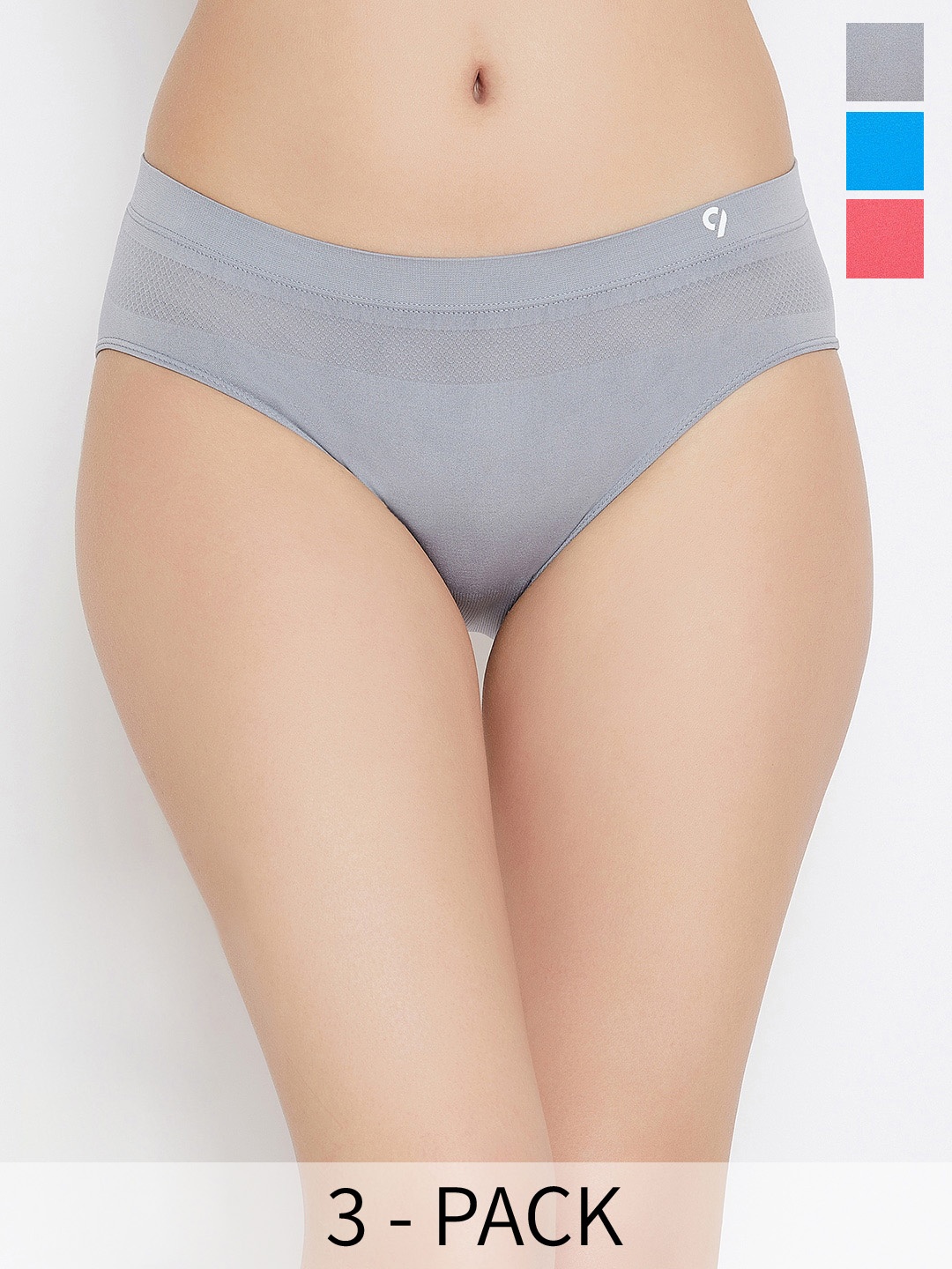 

C9 AIRWEAR Seamless Pack Of 3 Assorted Mid-Rise Bikini Briefs