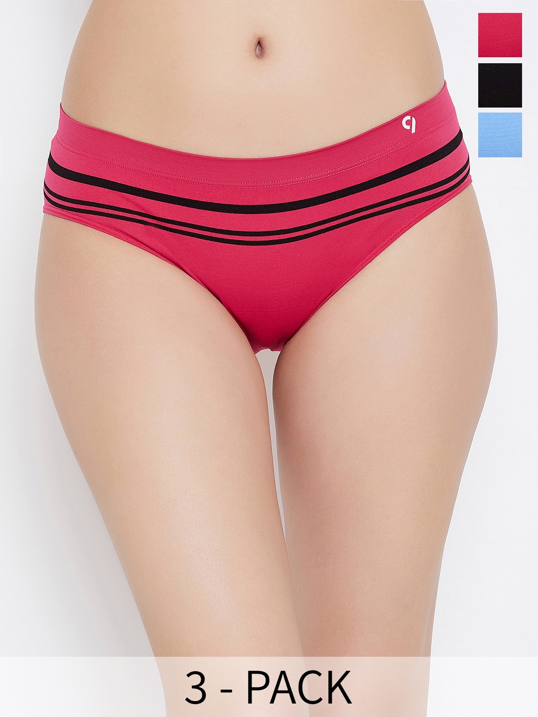 C9 AIRWEAR Seamless Pack Of 3 Assorted Mid-Rise Bikini Briefs