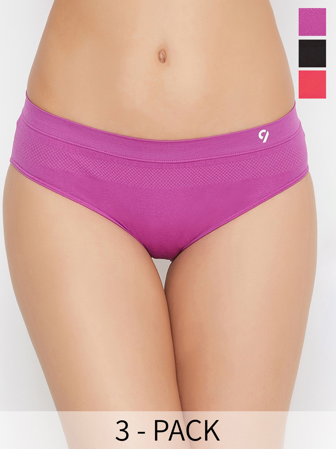 C9 AIRWEAR Women Seamless Pack of 3 Bikini Briefs, Assorted