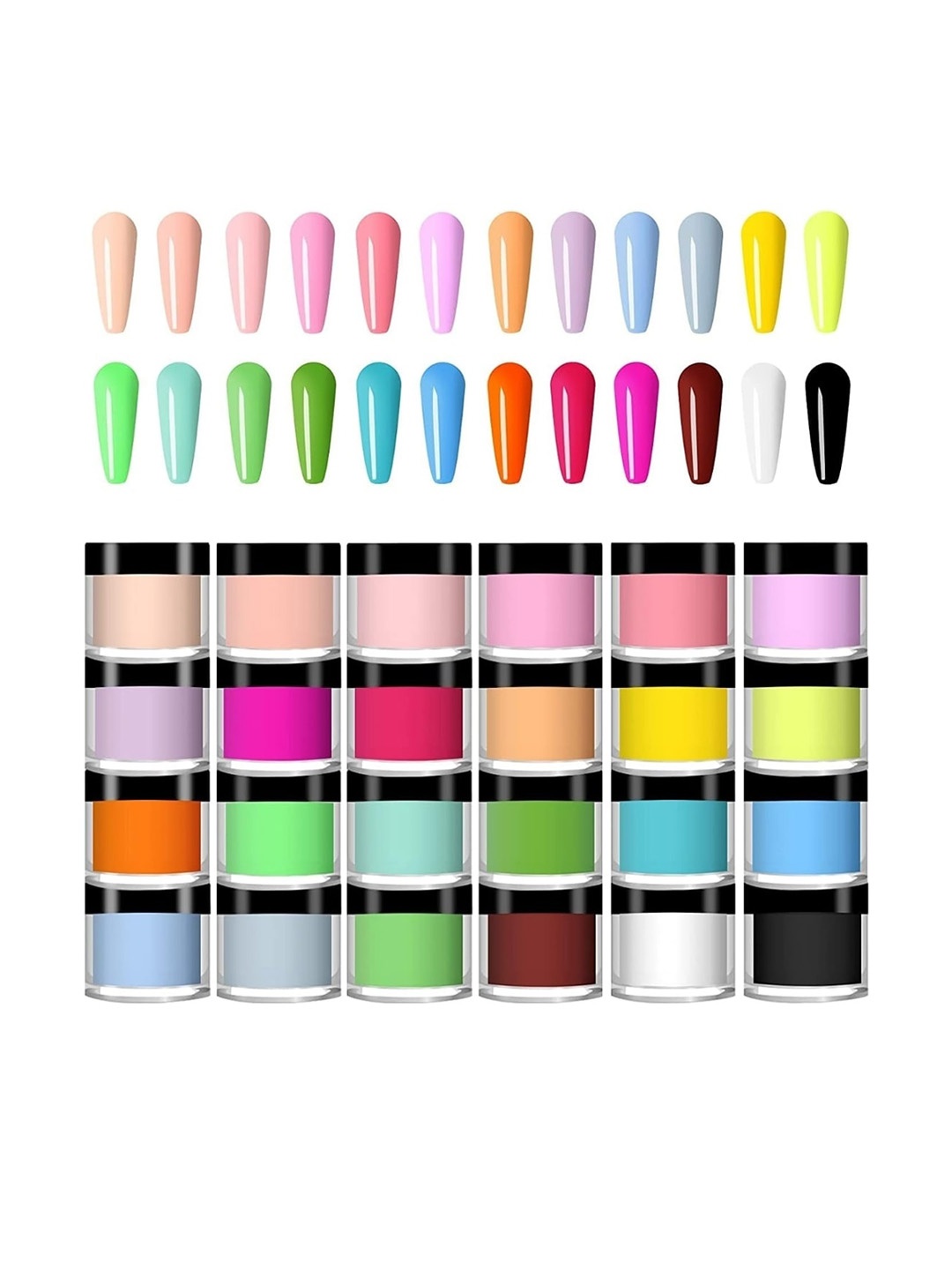 

FEELHIGH 24 Colors Acrylic Nail Powder Set - 10g Each, Pink